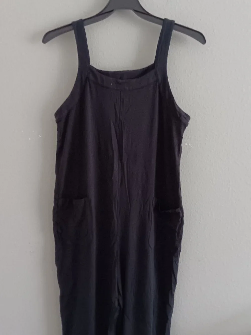 AnyBody Petite Cozy Knit Jumpsuit , Black Sz PS a7112